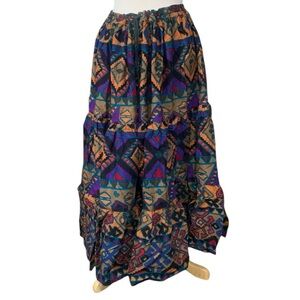 Vintage Blue Canyon Western Wear 100% Colton maxi skirt with drawstring waist L